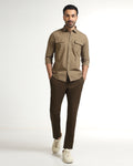 Brown Non Iron Solid Khakis - Tigris