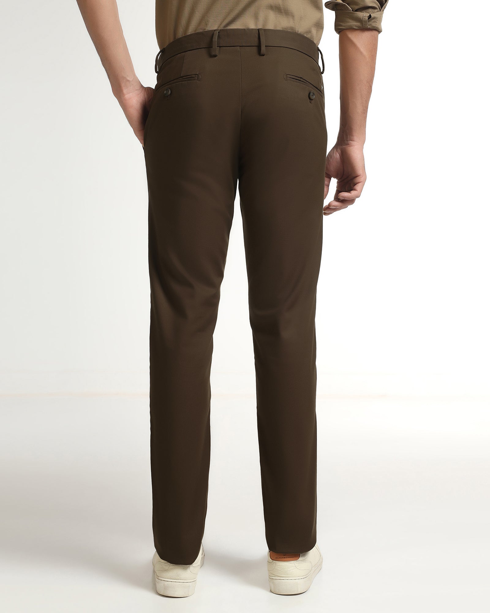 Brown Non Iron Solid Khakis - Tigris