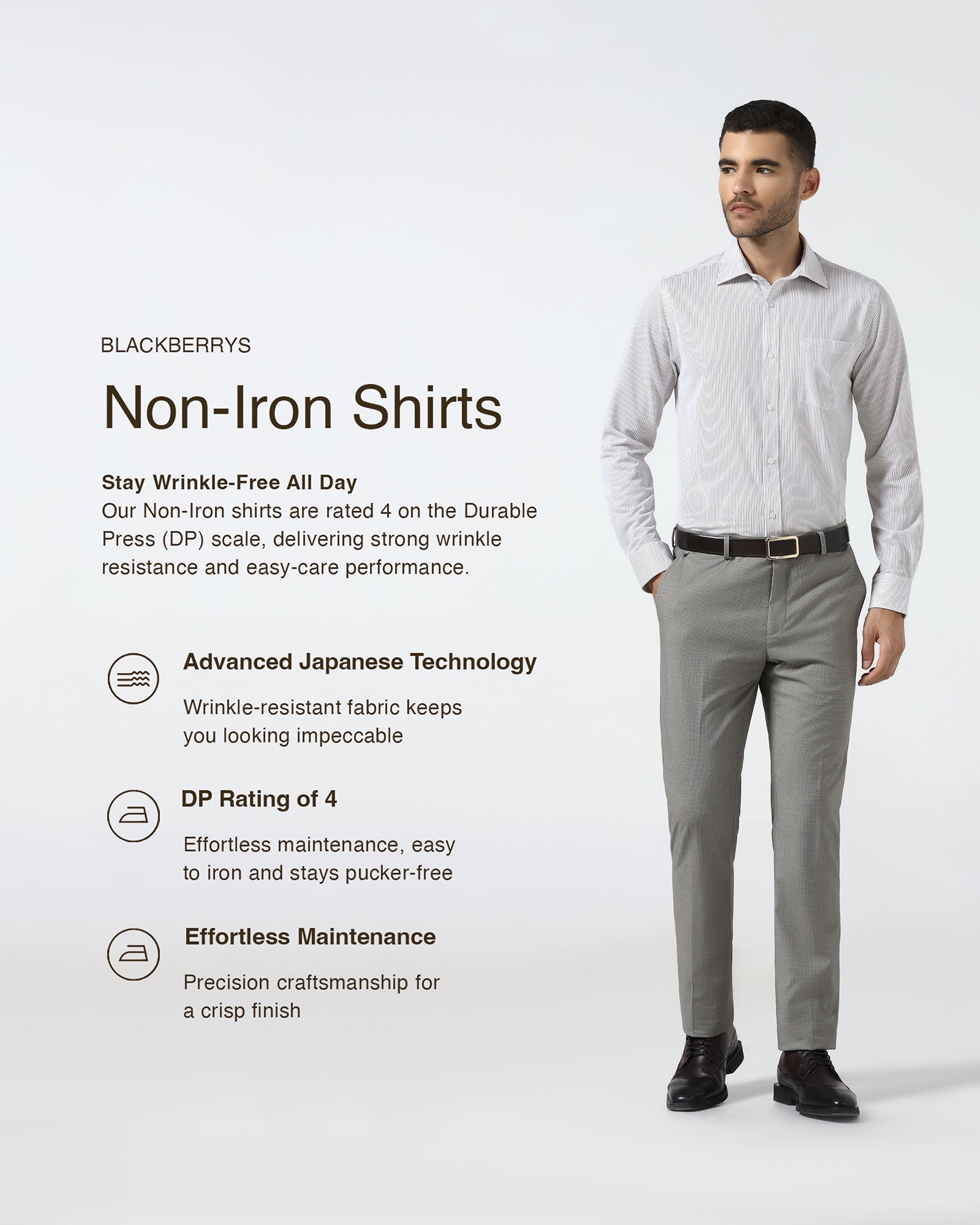 Brown Non Iron Stripe Shirt - Epic E