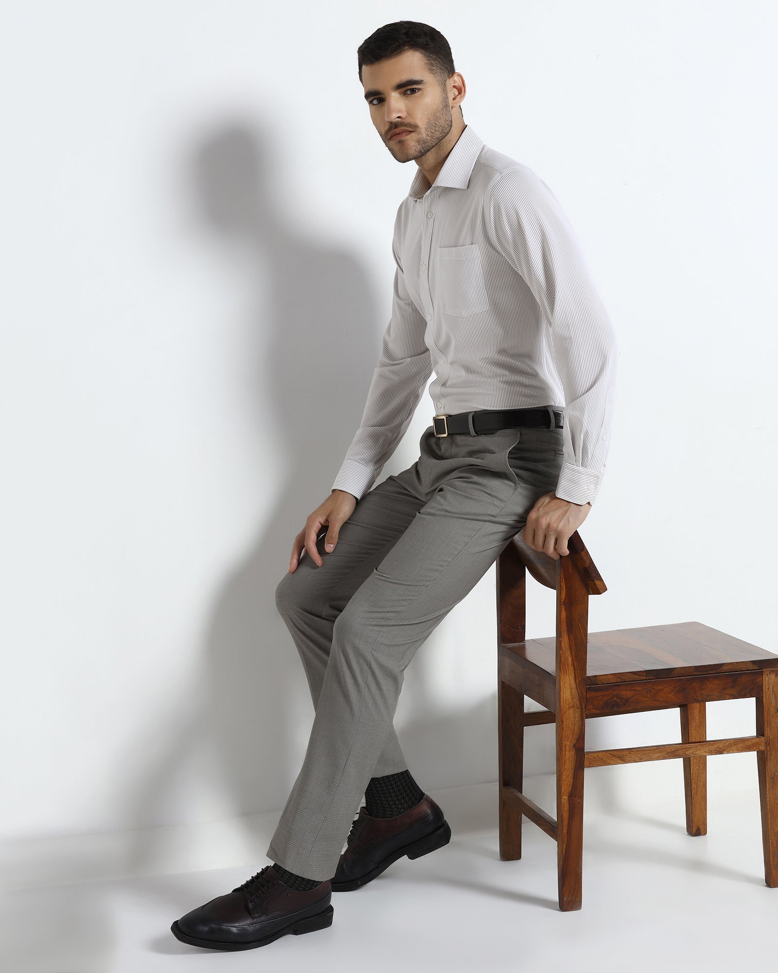 Brown Non Iron Stripe Shirt - Epic E
