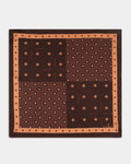 Brown Printed 100% Silk Pocket Square - Angus
