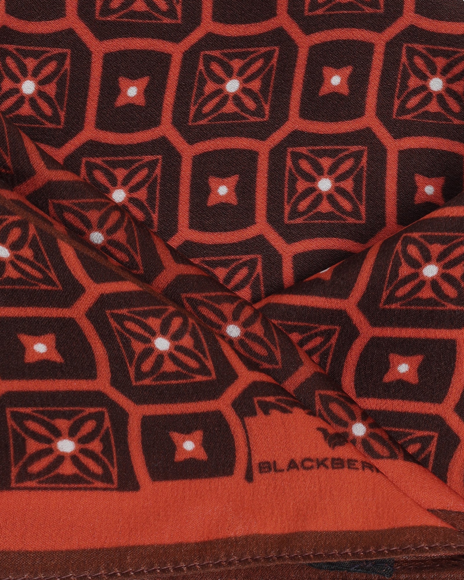 Brown Printed 100% Silk Pocket Square - Avant
