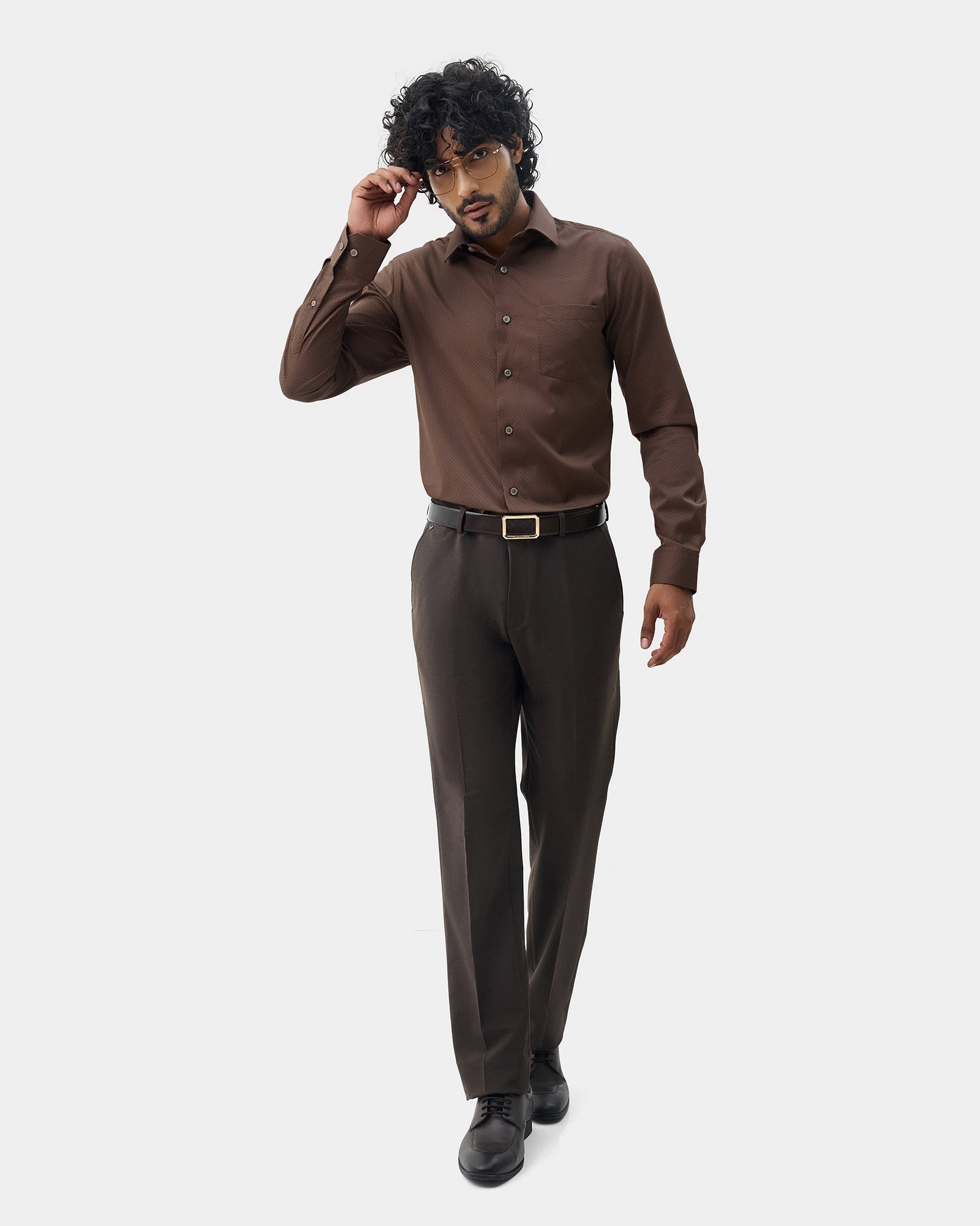 Brown Printed Shirt - Basis