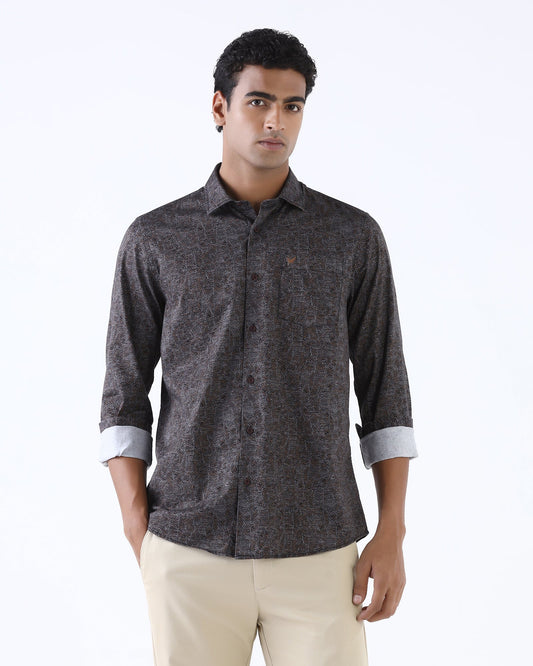 Brown Printed Shirt - Rehux