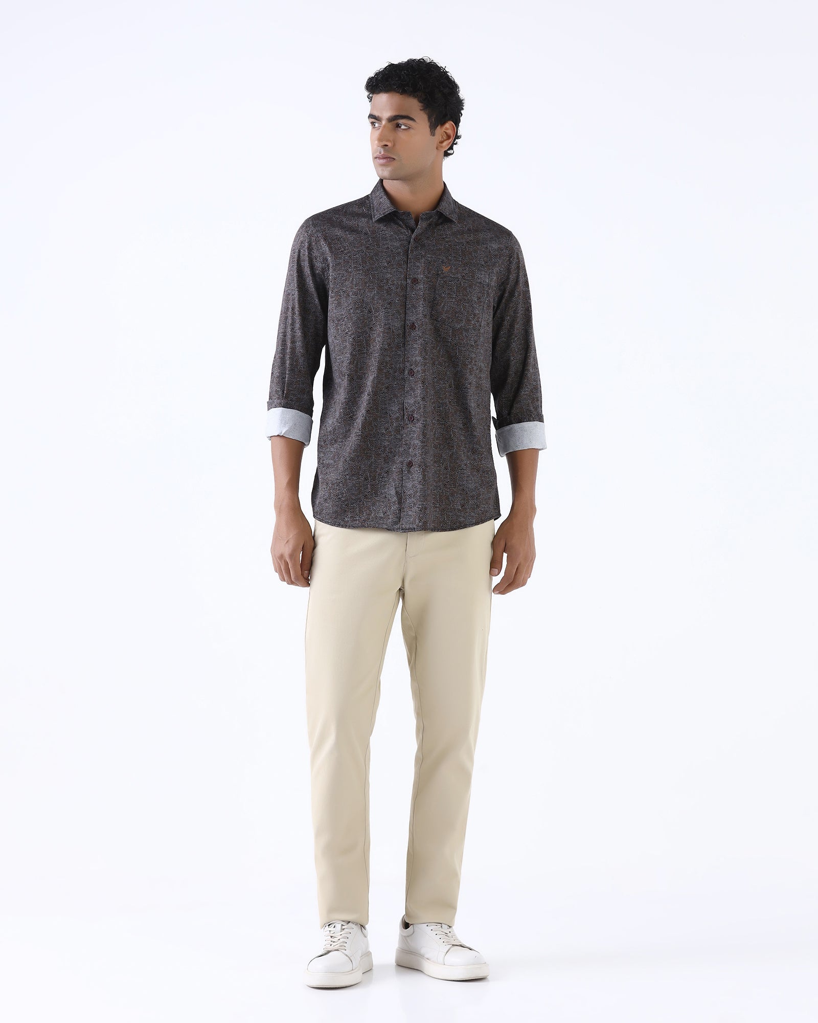 Brown Printed Shirt - Rehux