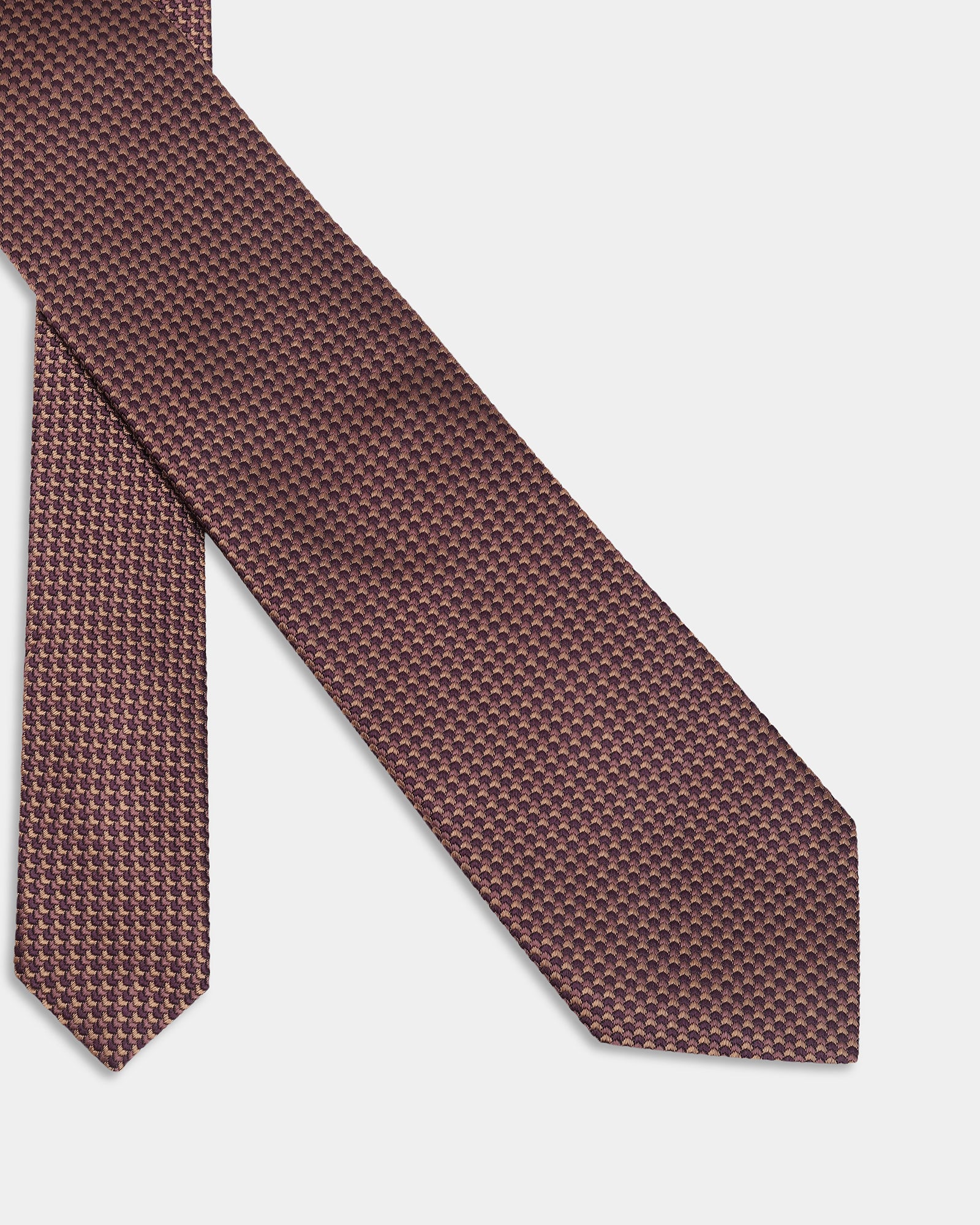 Brown Silk Jacquard Tie - Alba