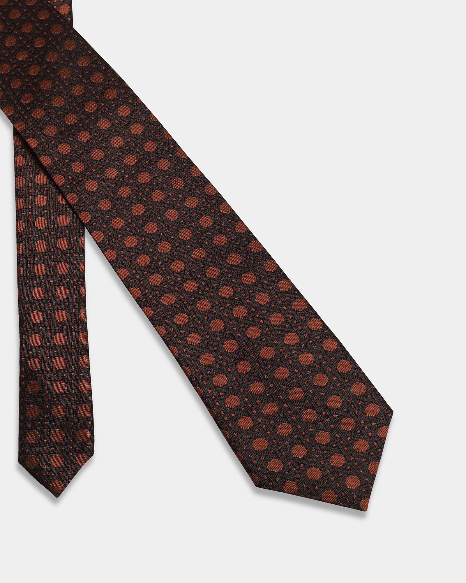 Brown Silk Jacquard Tie - Willet