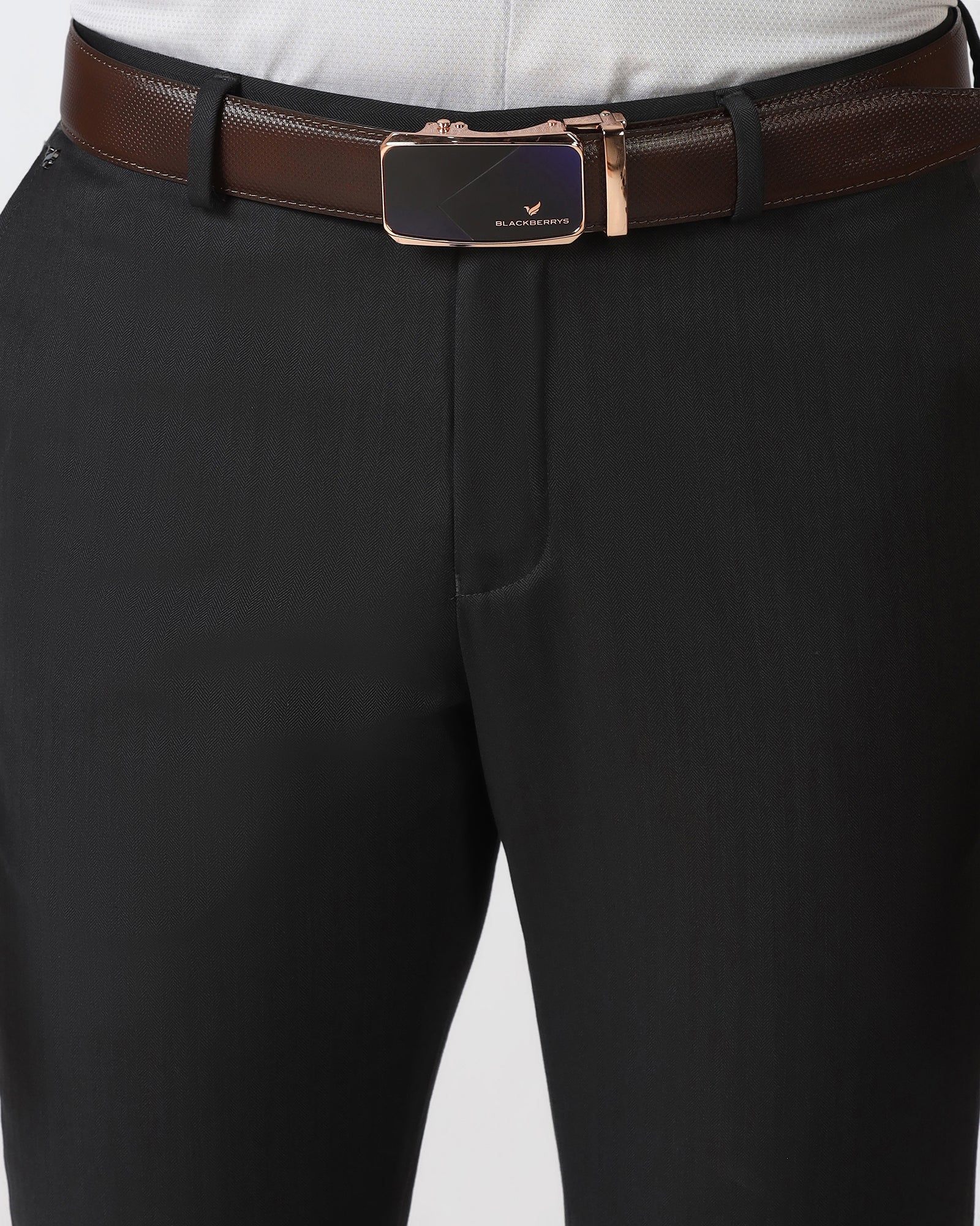 Leather Brown Solid Belt - Wrenley