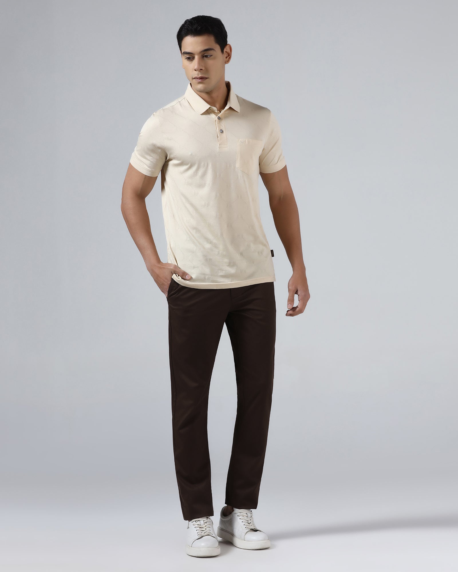 Brown Solid Khakis - Elm