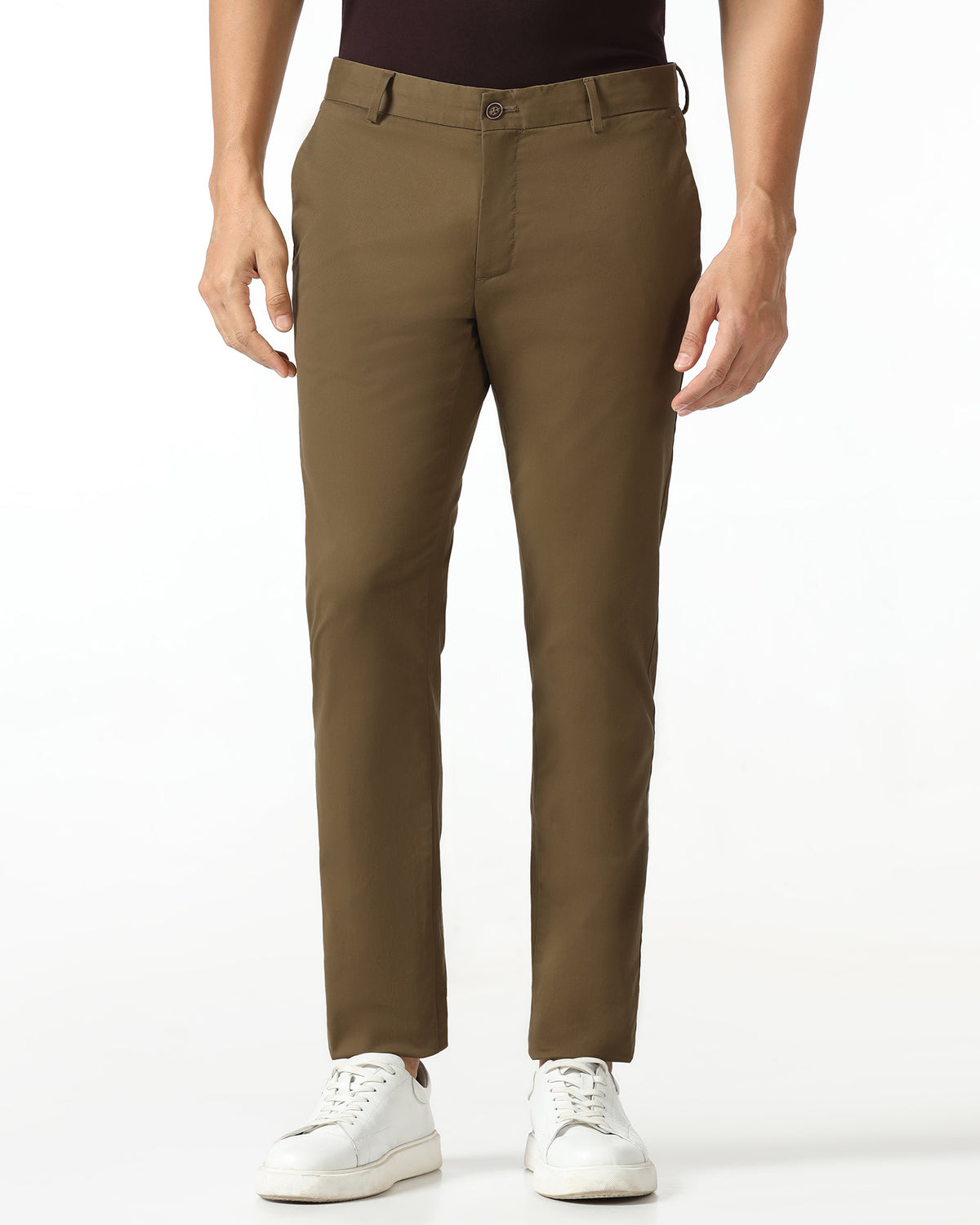 Buy Brown Solid Khakis for Men Online from Blackberrys