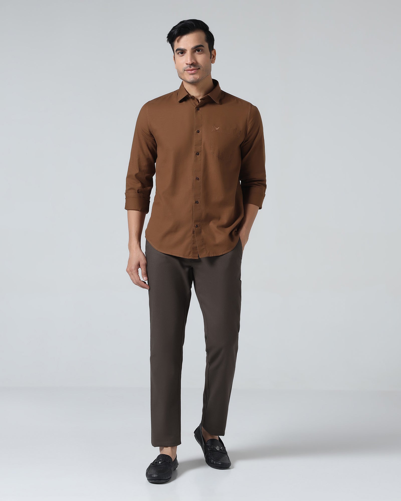 Brown Solid Khakis - Marley