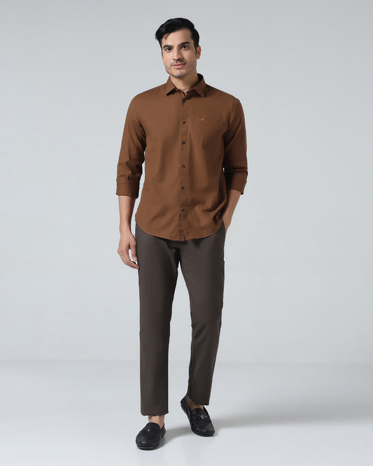 Brown Solid Khakis - Marley