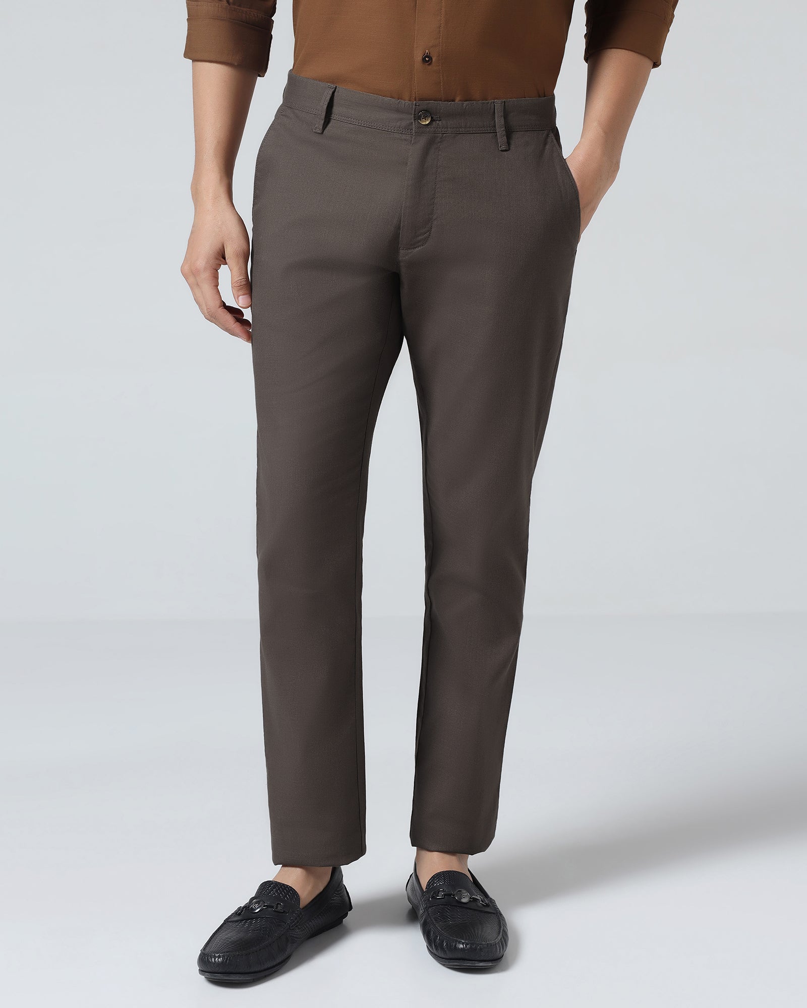 Brown Solid Khakis - Marley