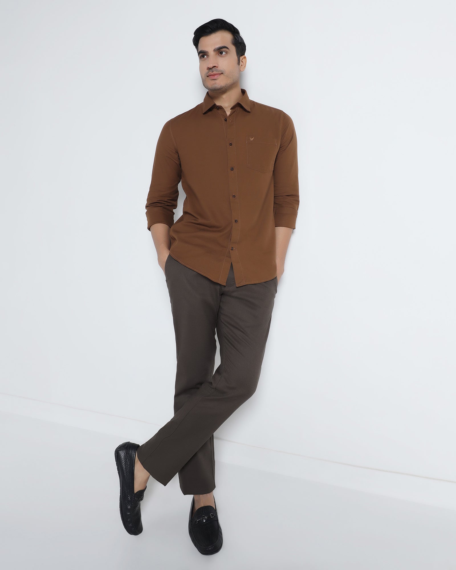 Brown Solid Khakis - Marley