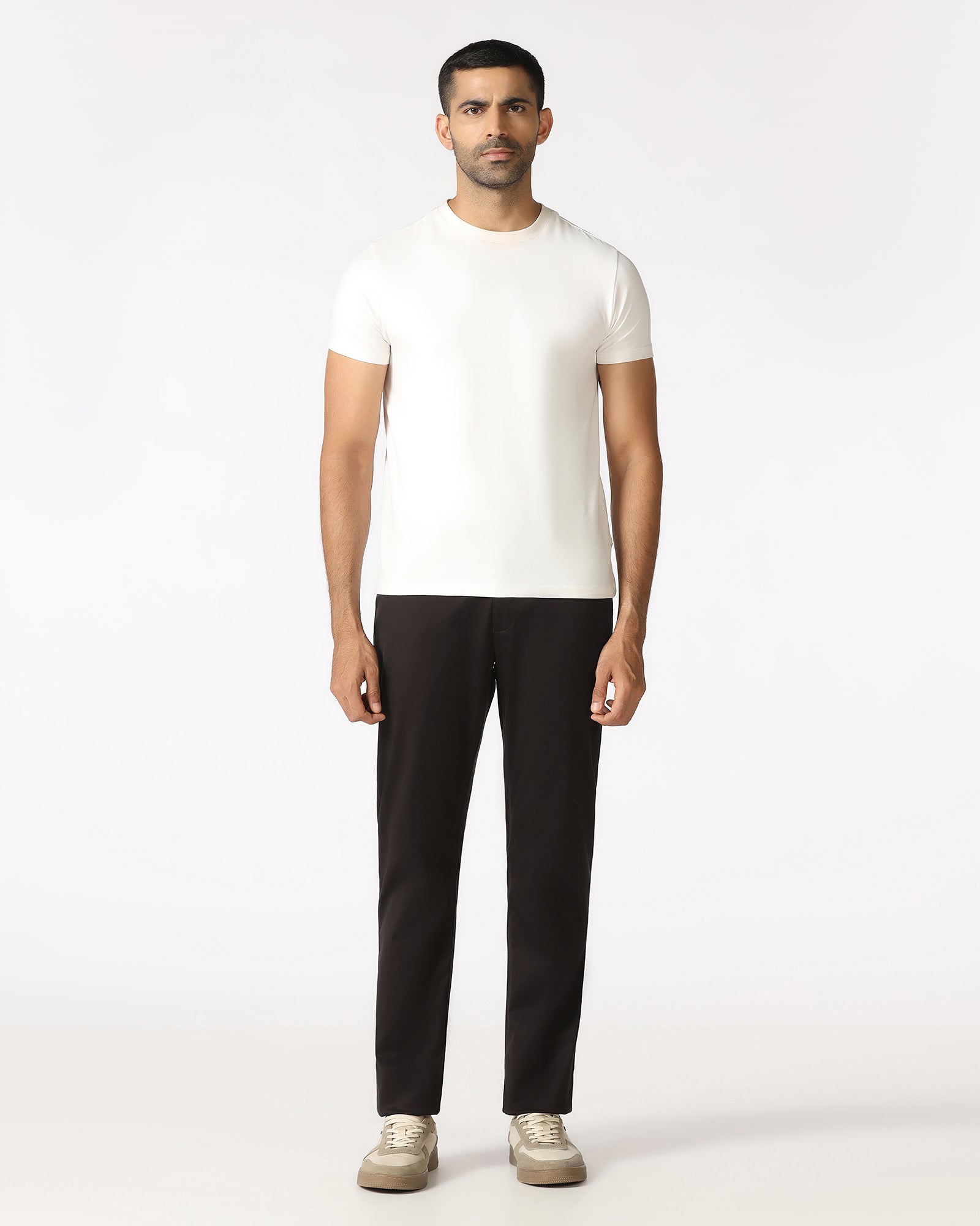 Brown Solid Khakis - Thale