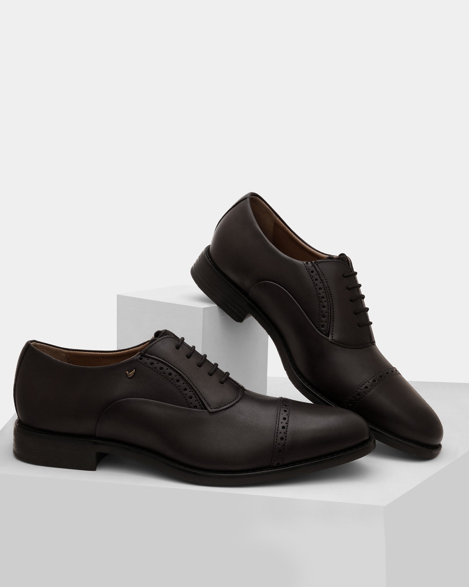 Brown Solid Oxford Shoes - Wesliee