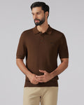 Brown Solid Polo - Yuto