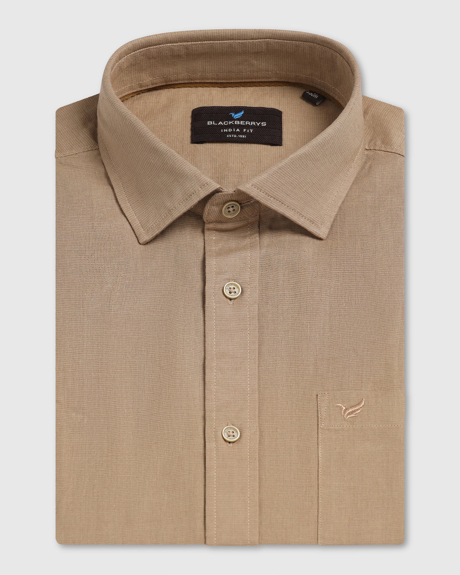 Brown Half Sleeve Solid Shirt - Axar