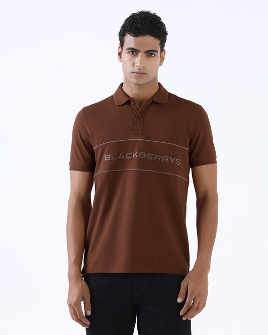 Brown Solid Polo - Rhoda