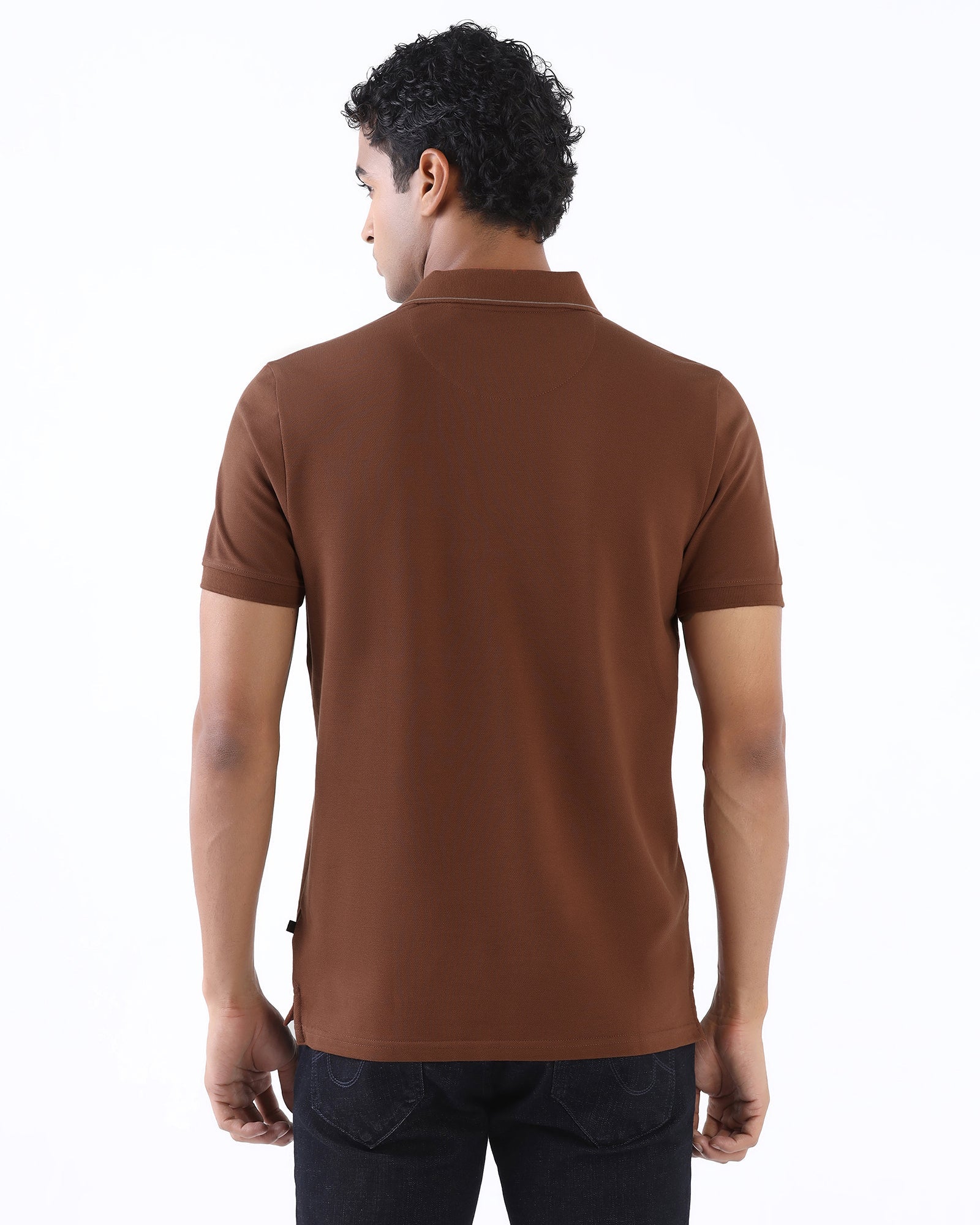 Brown Solid Polo - Rhoda