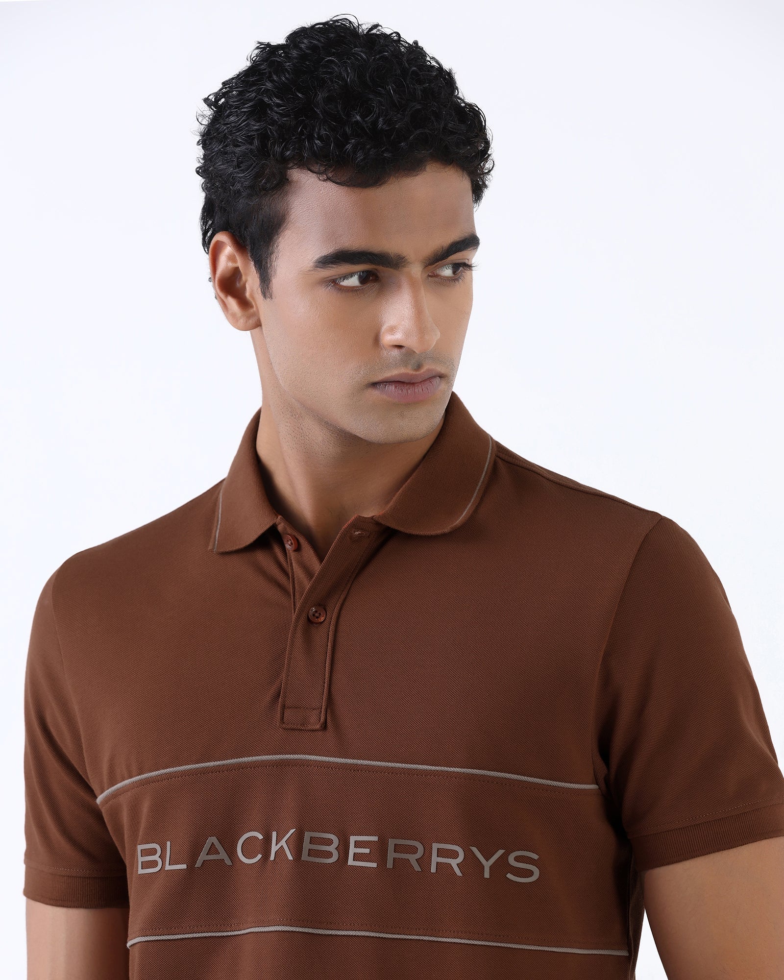 Brown Solid Polo - Rhoda