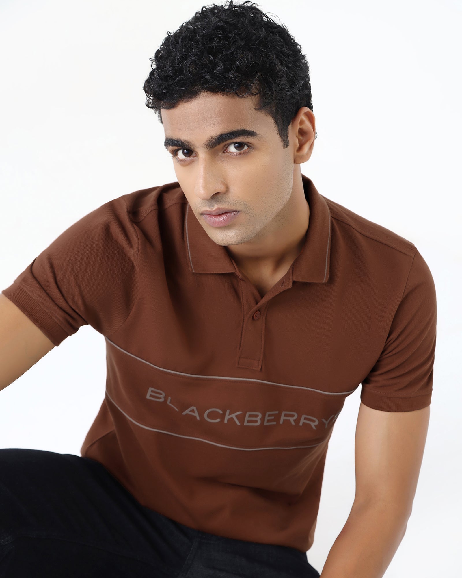 Brown Solid Polo - Rhoda