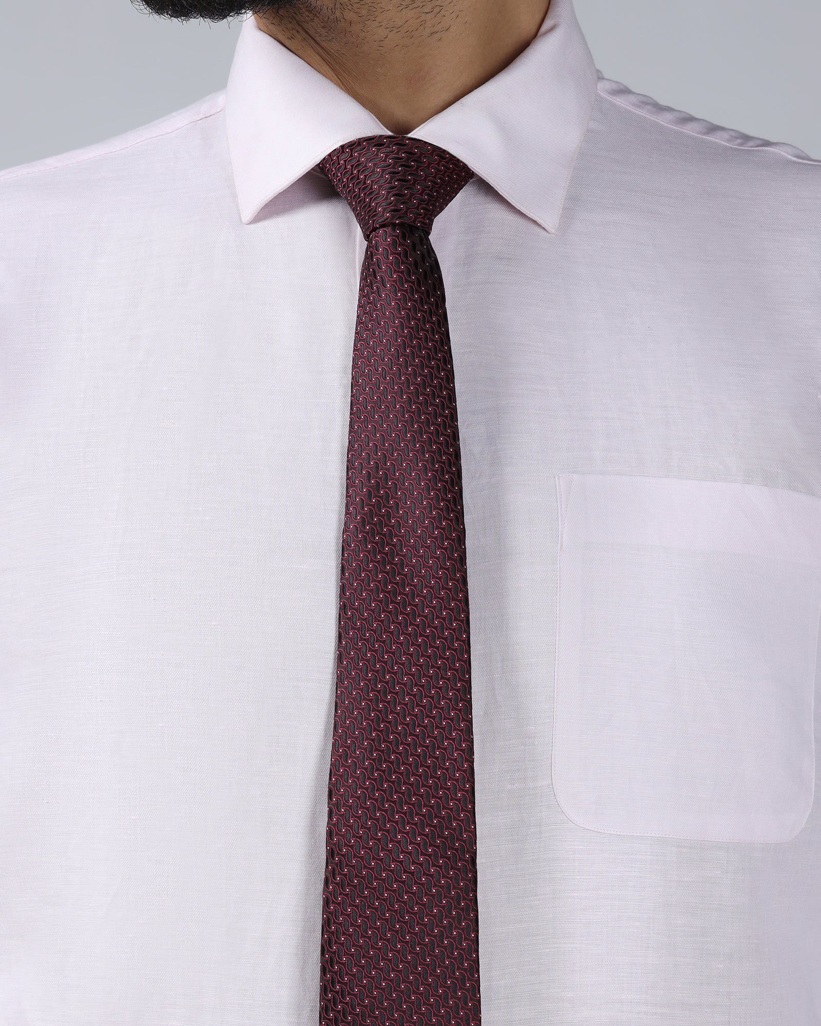 Brown Solid Tie - Weston