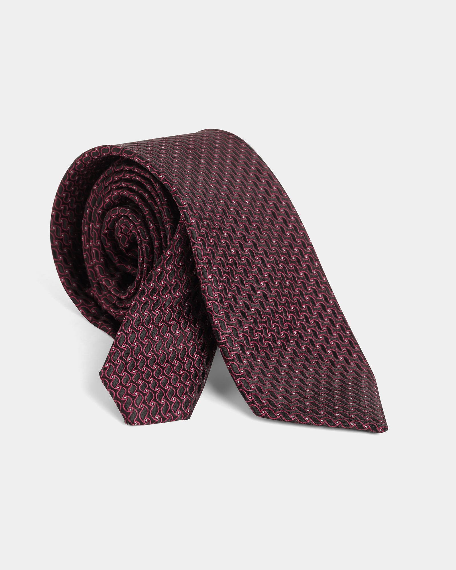 Brown Silk Jacquard Tie - Weston