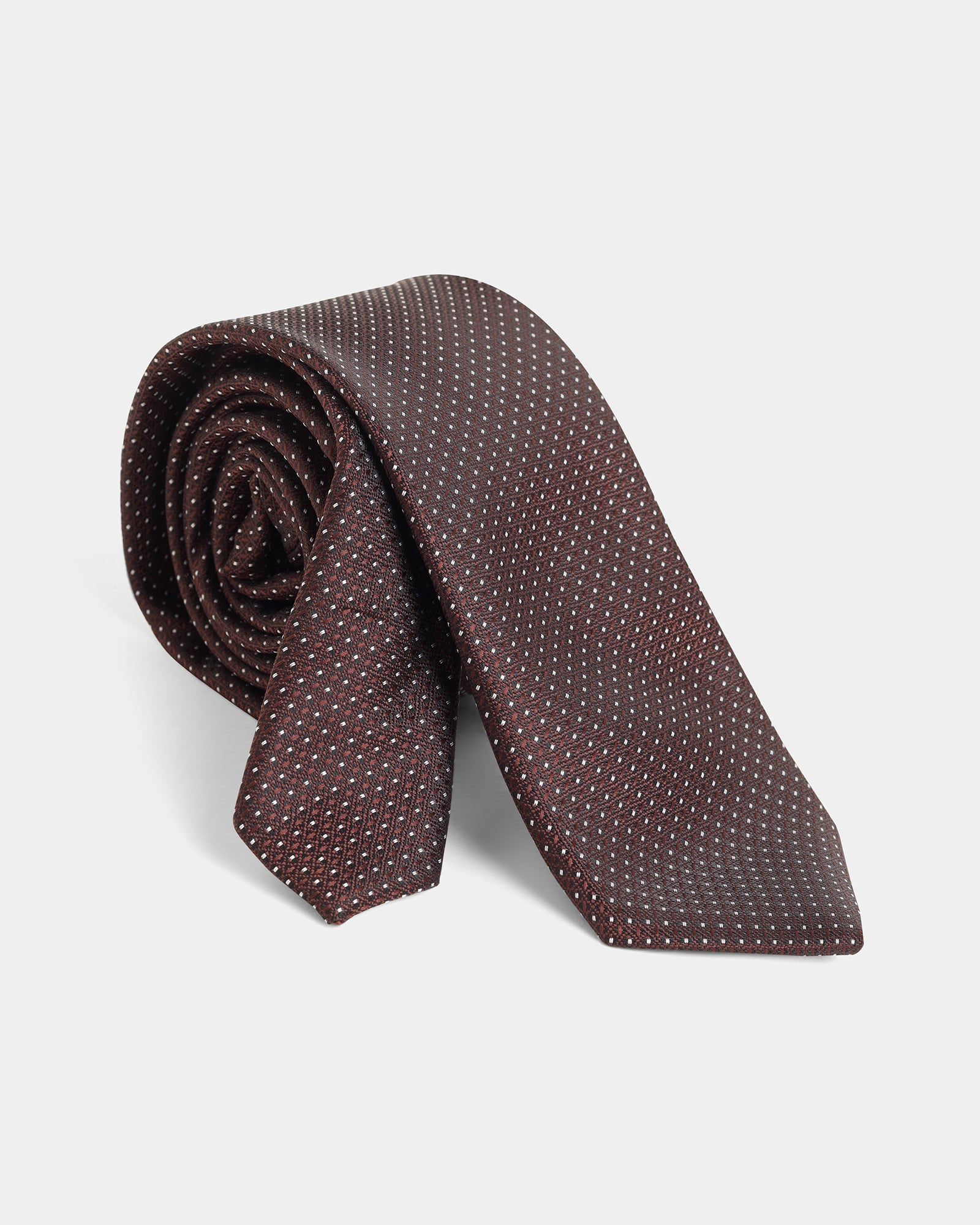 Brown Solid Tie - Widolan
