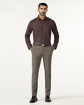Brown Solid Trouser - Johny