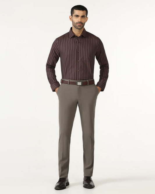 Brown Solid Trouser - Johny