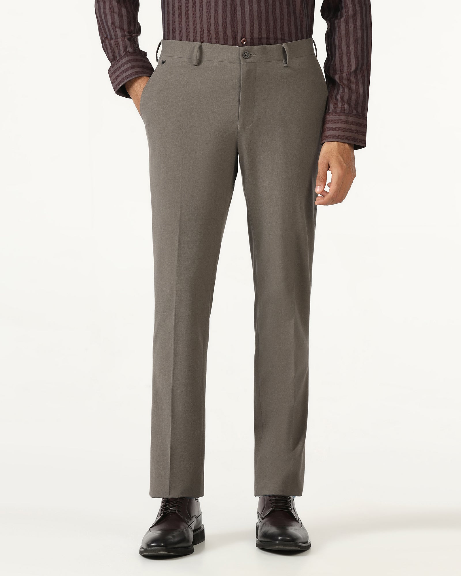 Brown Solid Trouser - Johny