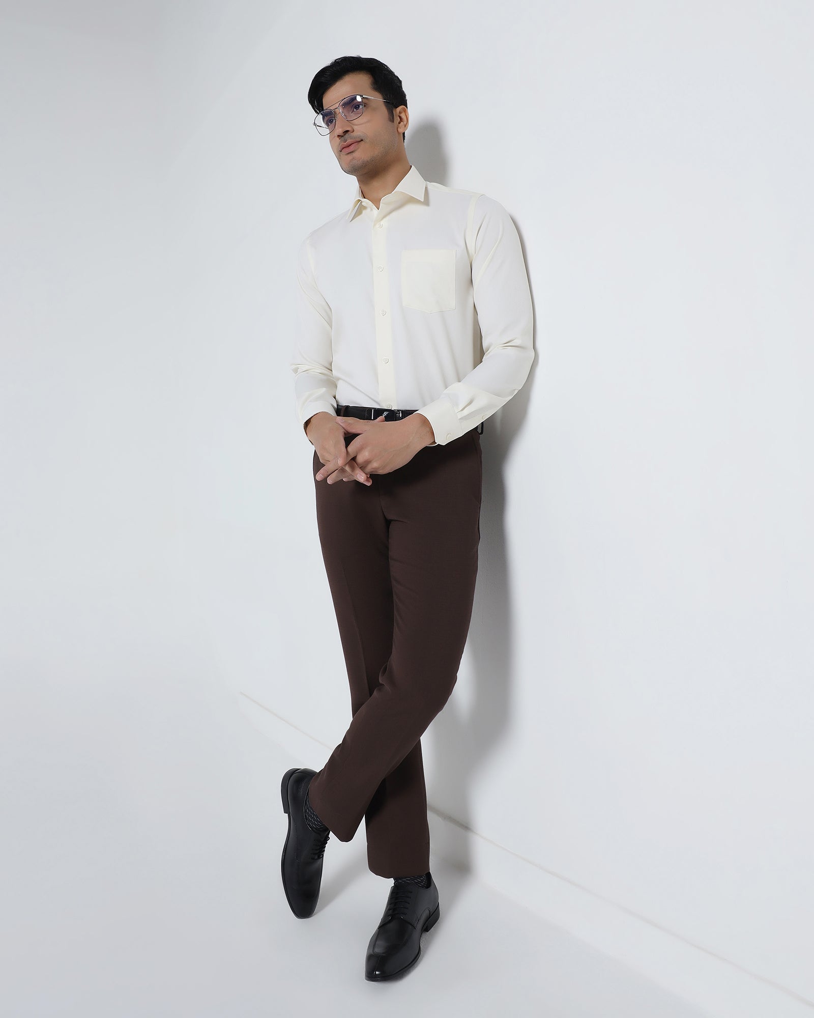 Brown Solid Trouser - Kings
