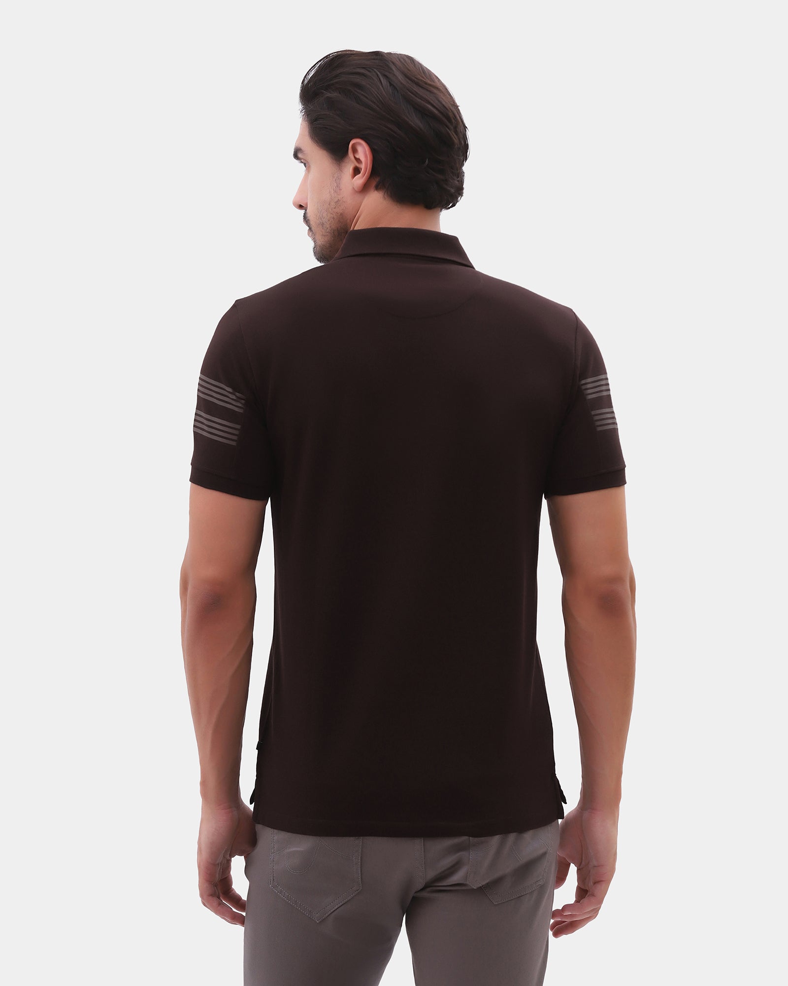 Brown Stripe Polo - Clint