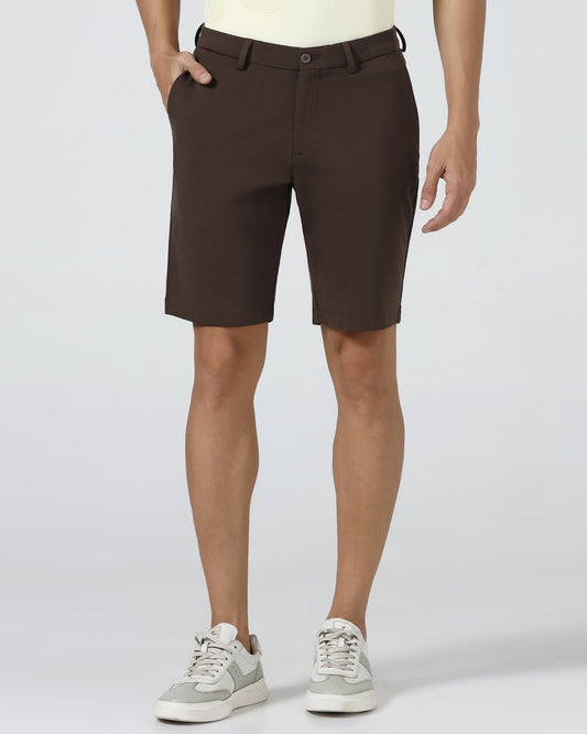 Brown TechPro Solid Shorts - Serry