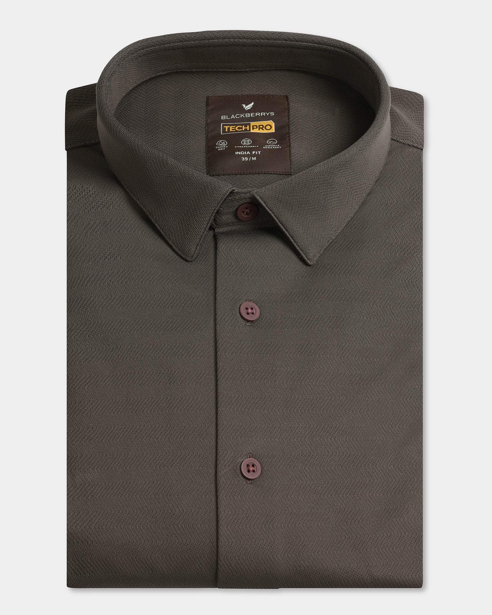 Brown Techpro Stripe Shirt - Keish