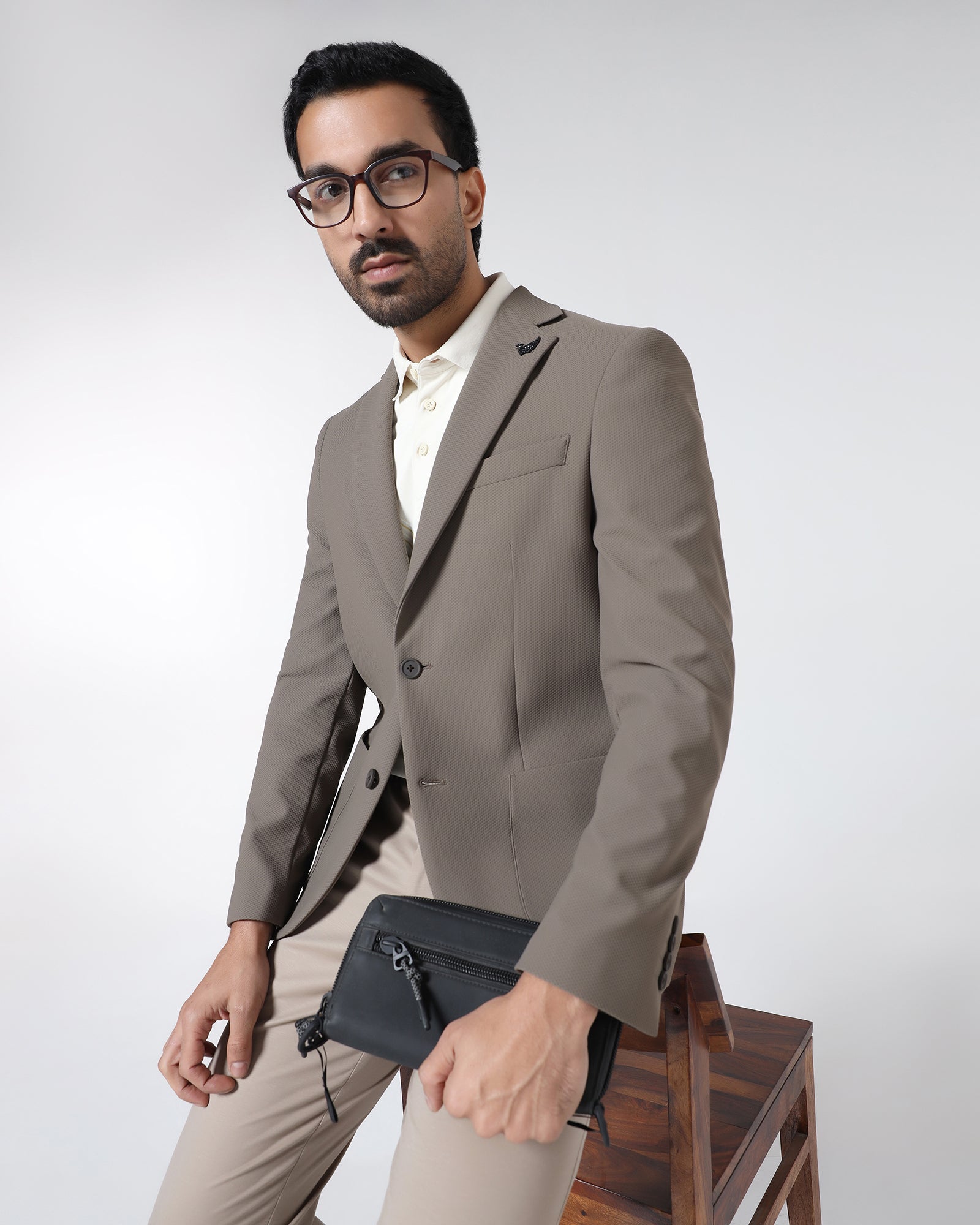 Brown TechPro Textured Blazer - Rodrygo