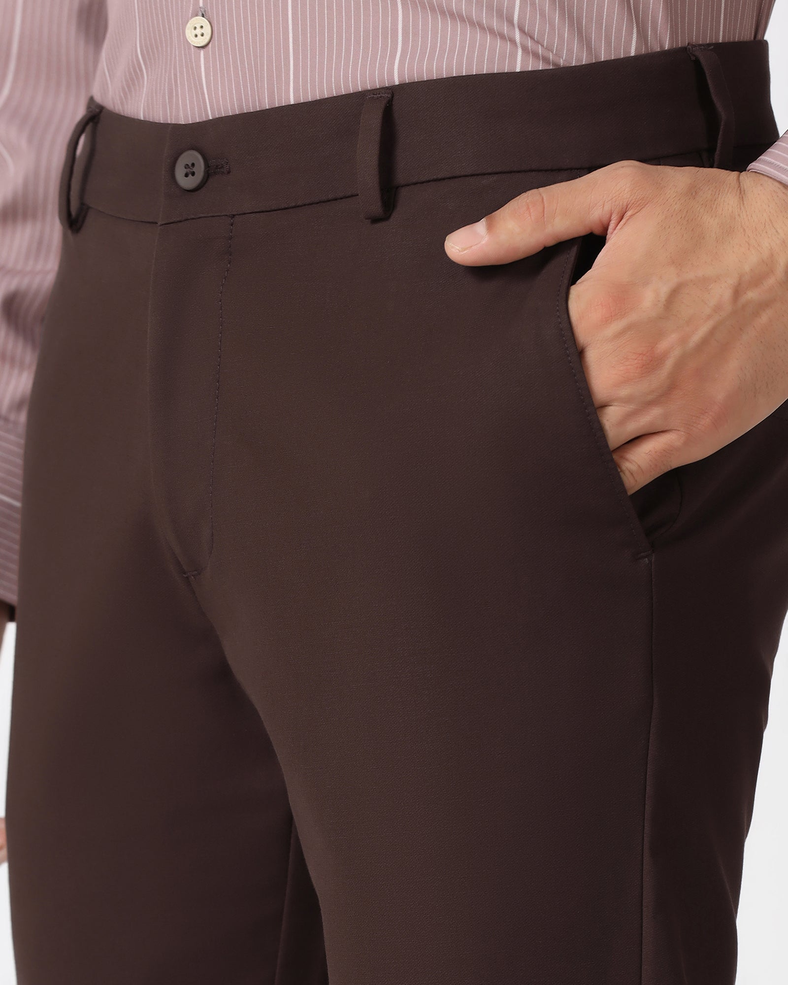 Brown Techpro Textured Khakis - Sandy