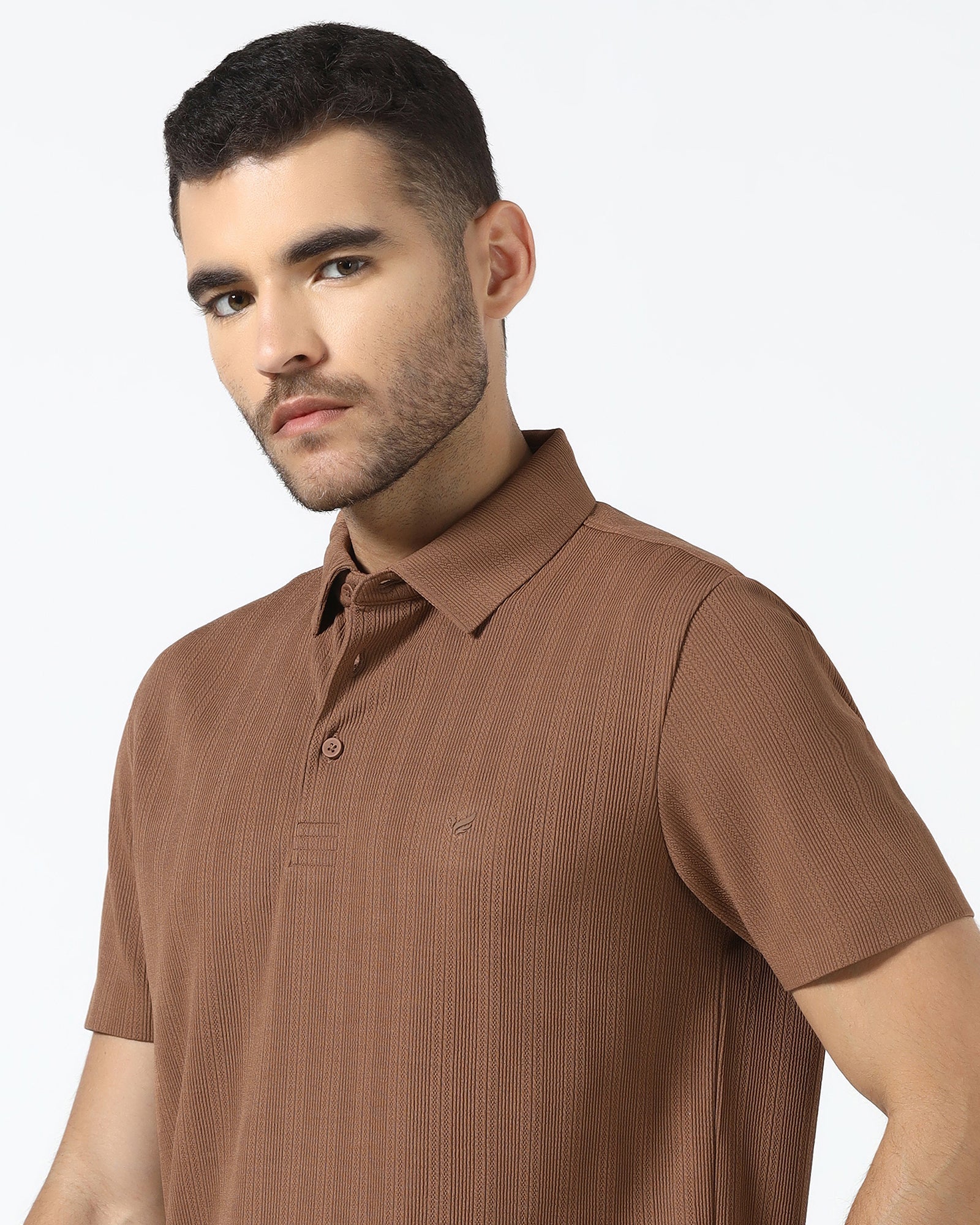 Brown TechPro Textured Polo - Jenny