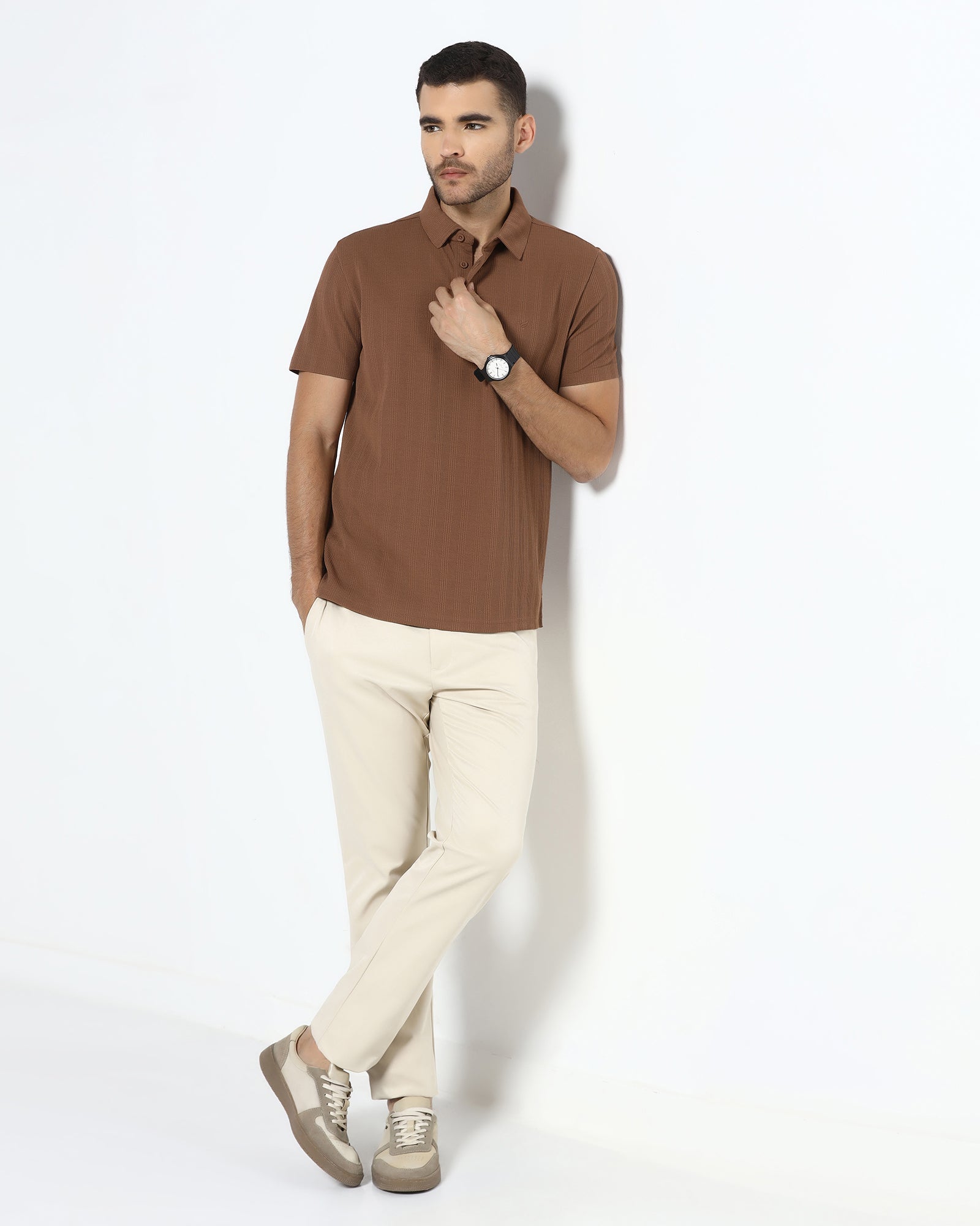 Brown TechPro Textured Polo - Jenny
