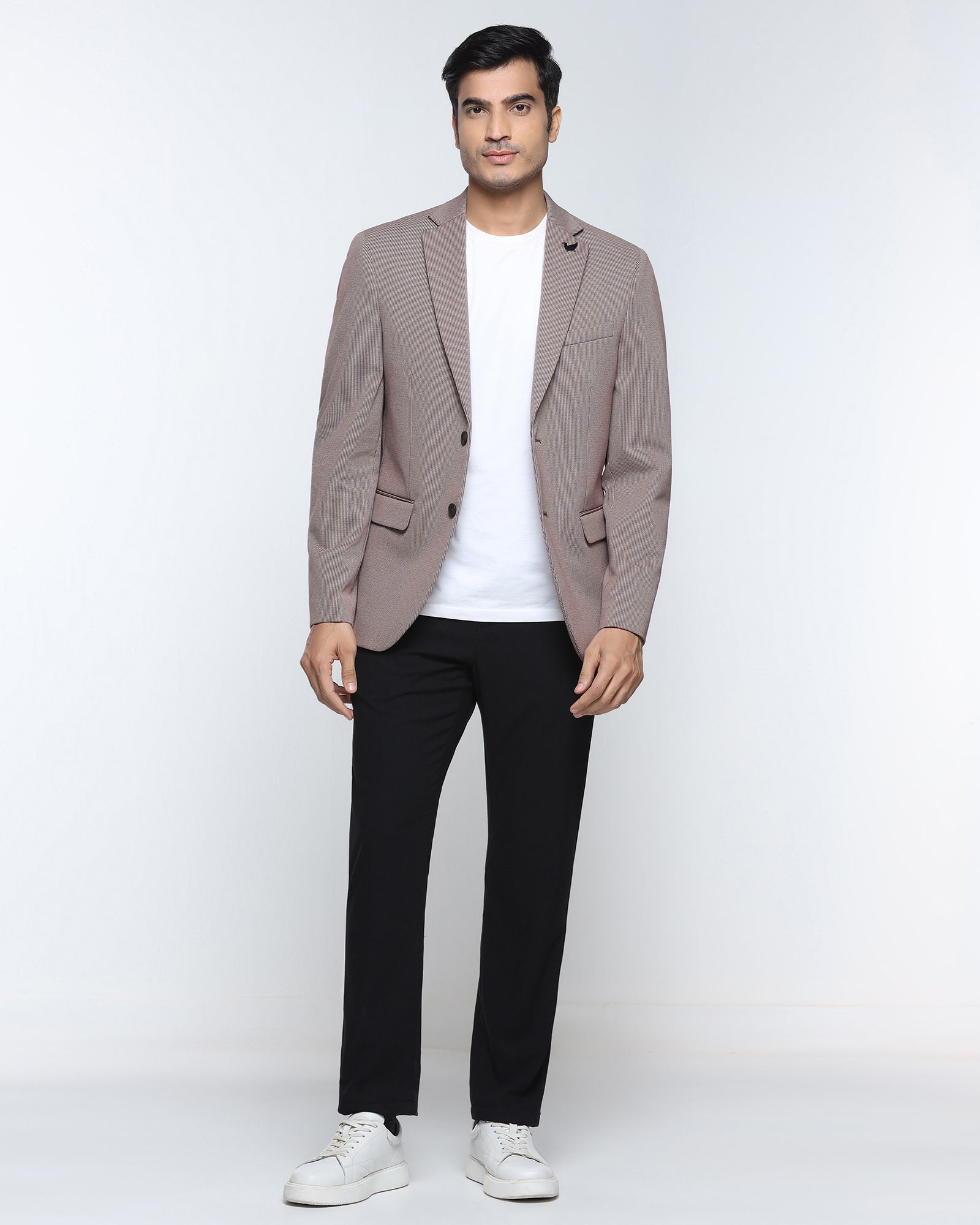 Brown Textured Blazer - Artura