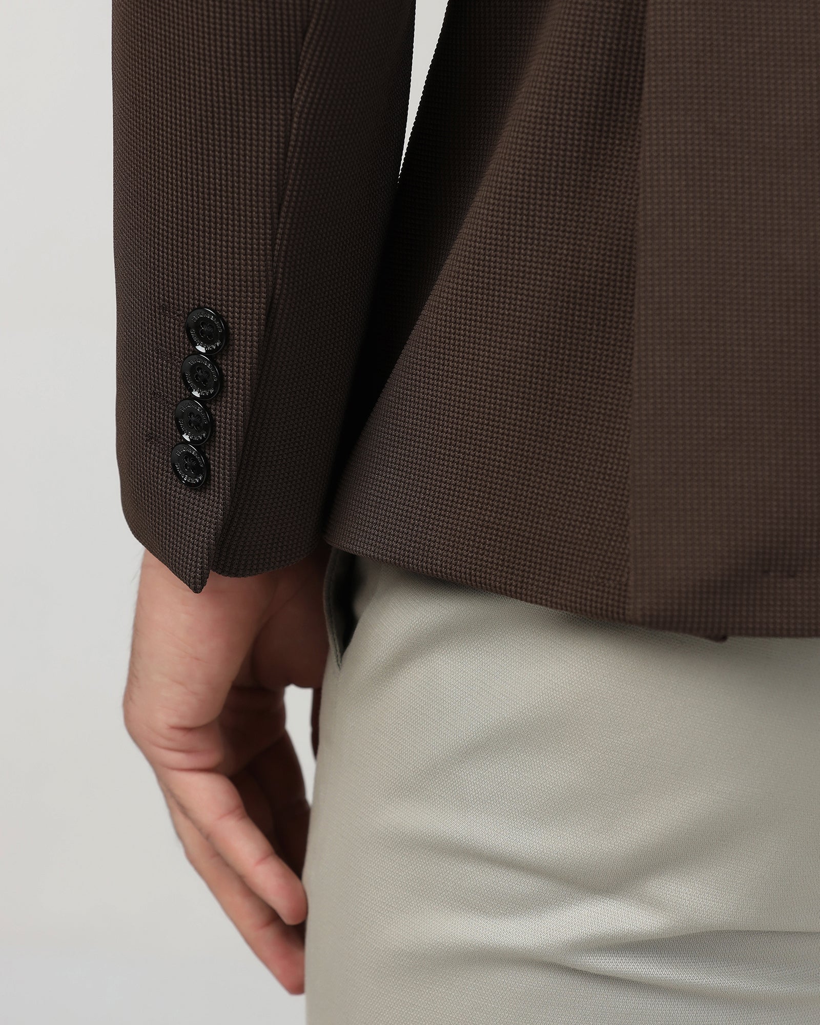 Brown Textured Blazer - Chris