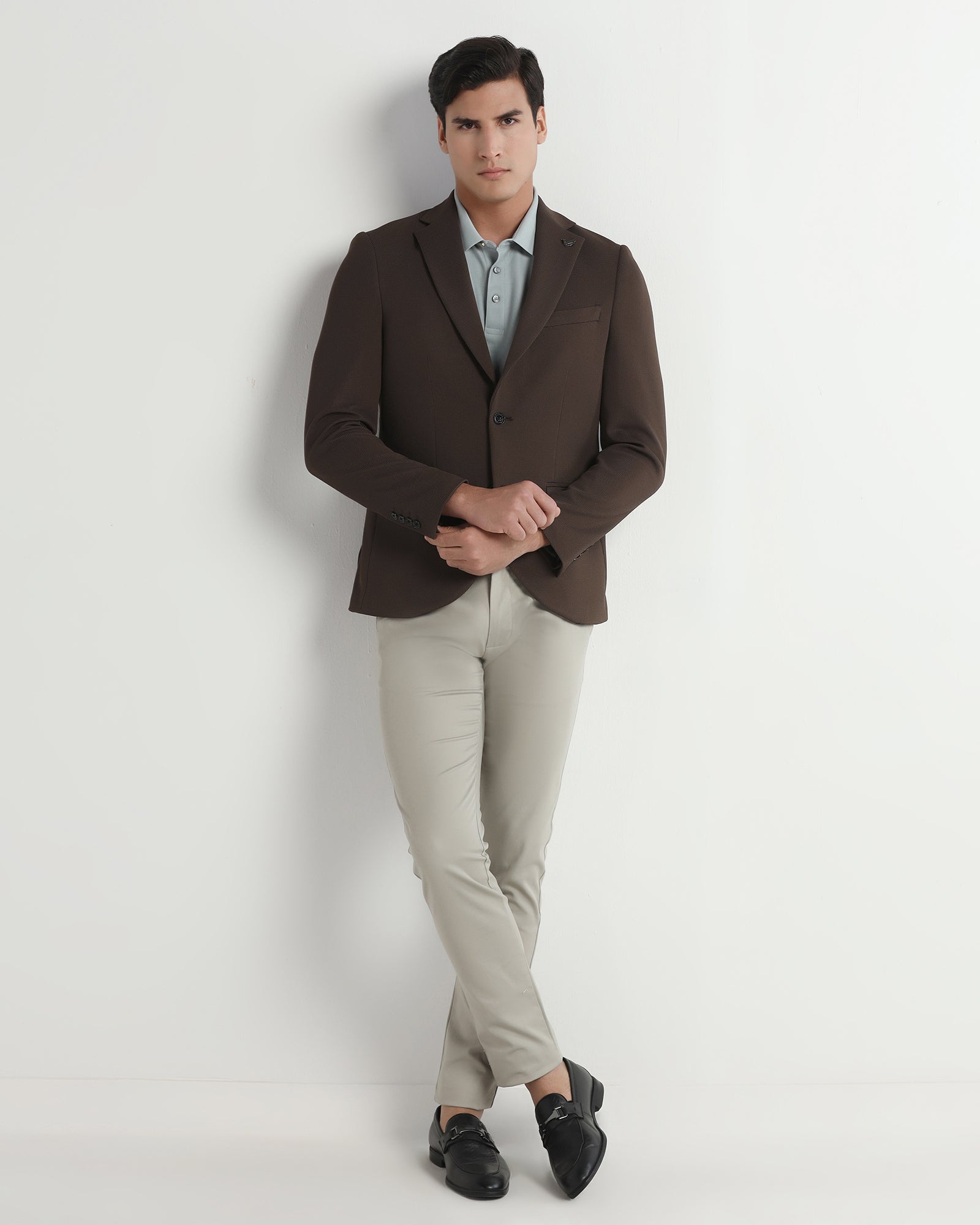Brown Textured Blazer - Chris
