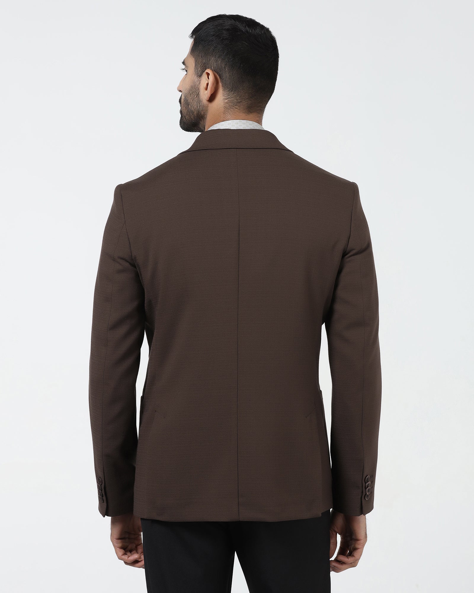 Brown Textured Blazer - Denzel