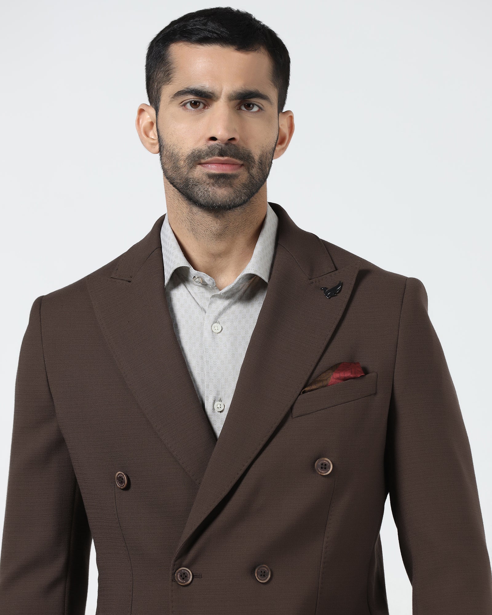 Brown Textured Blazer - Denzel