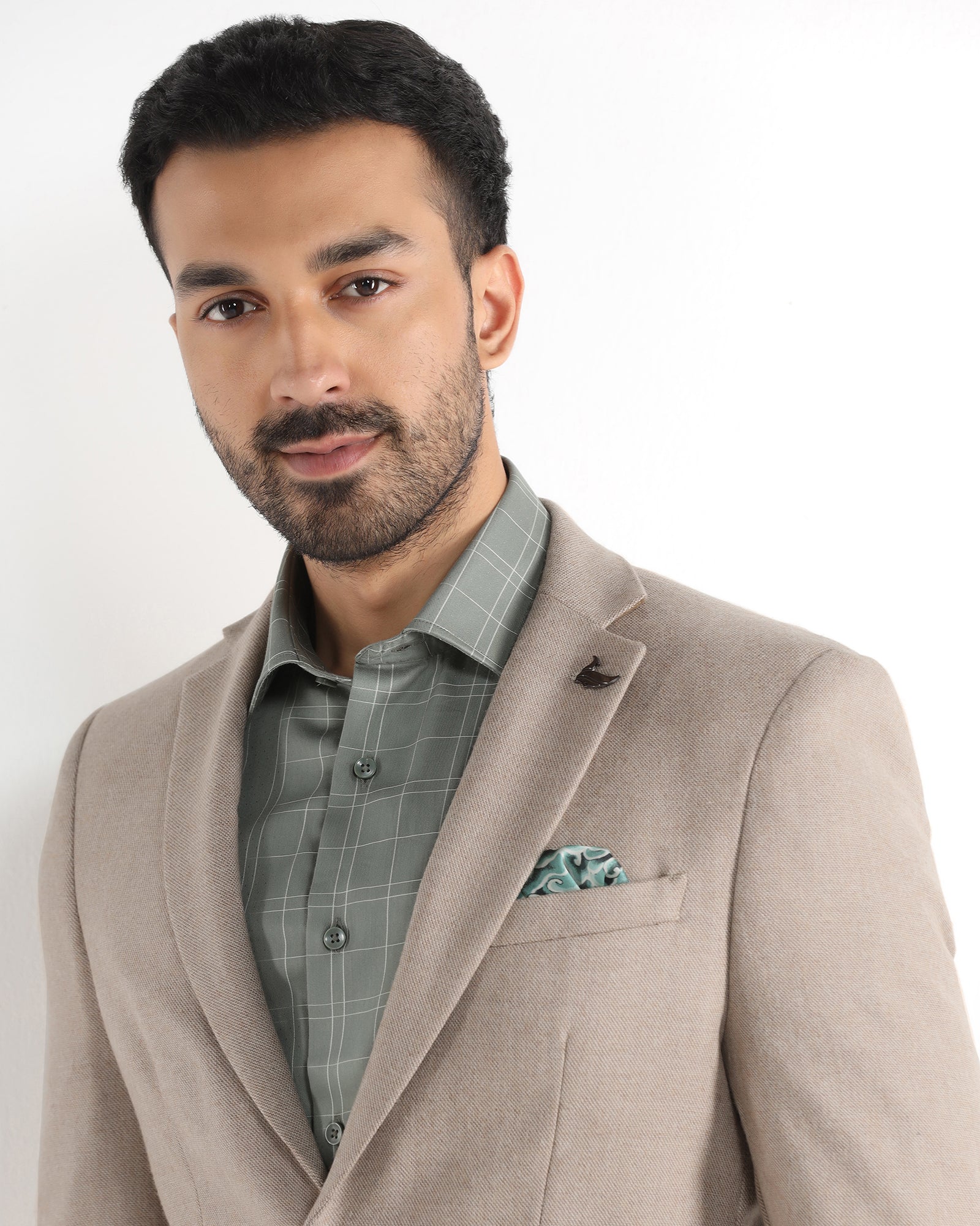 Brown Textured Blazer - Grant