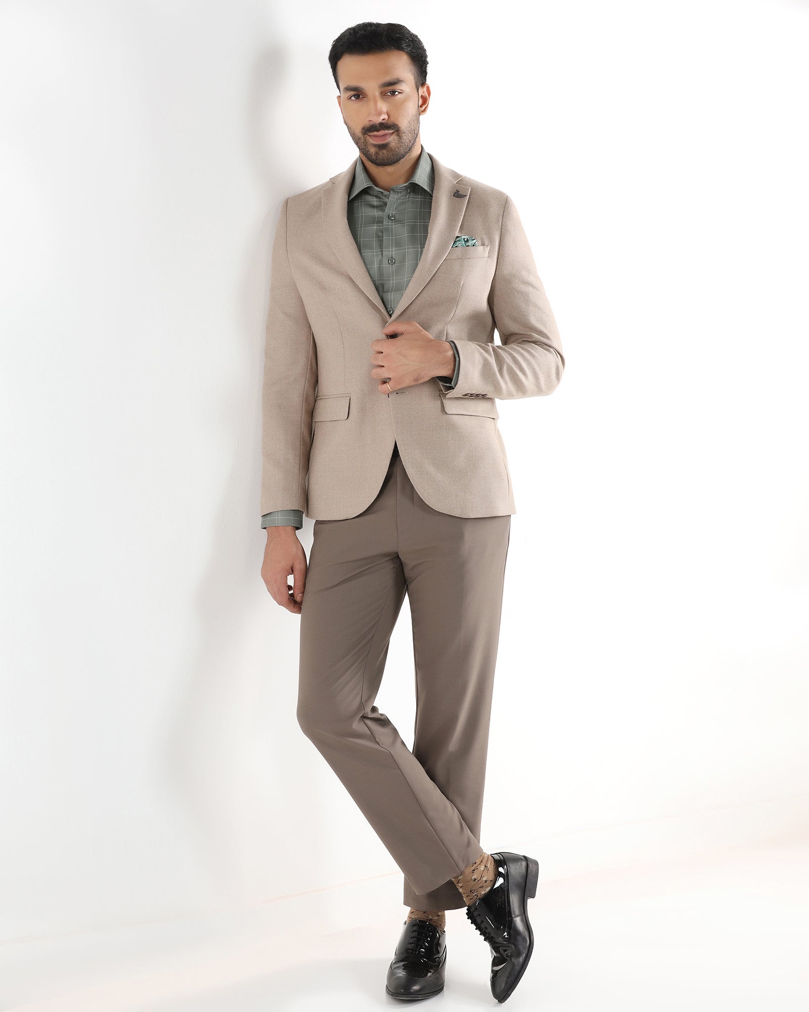 Brown Textured Blazer - Grant