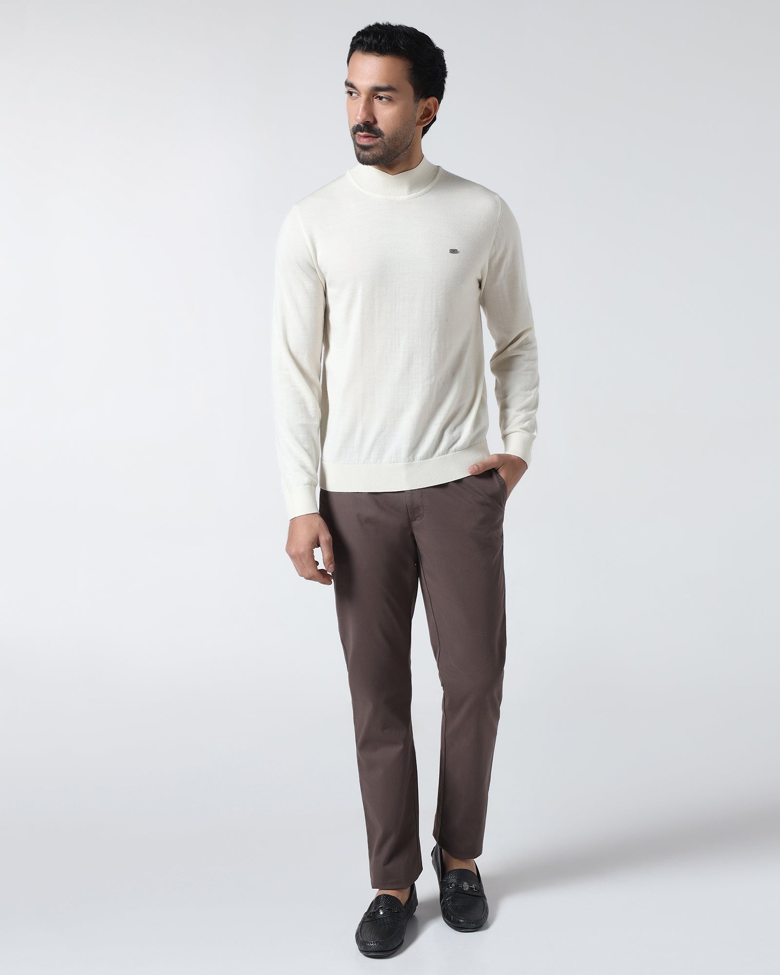 Brown Textured Khakis - Kary