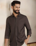 Brown Textured Shirt - Caty