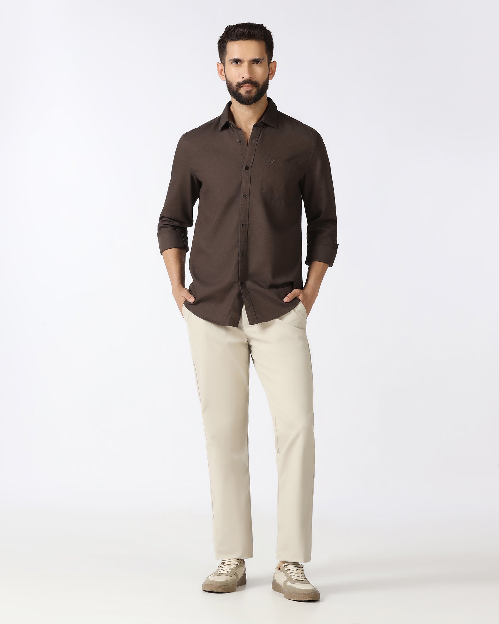 Brown Textured Shirt - Caty